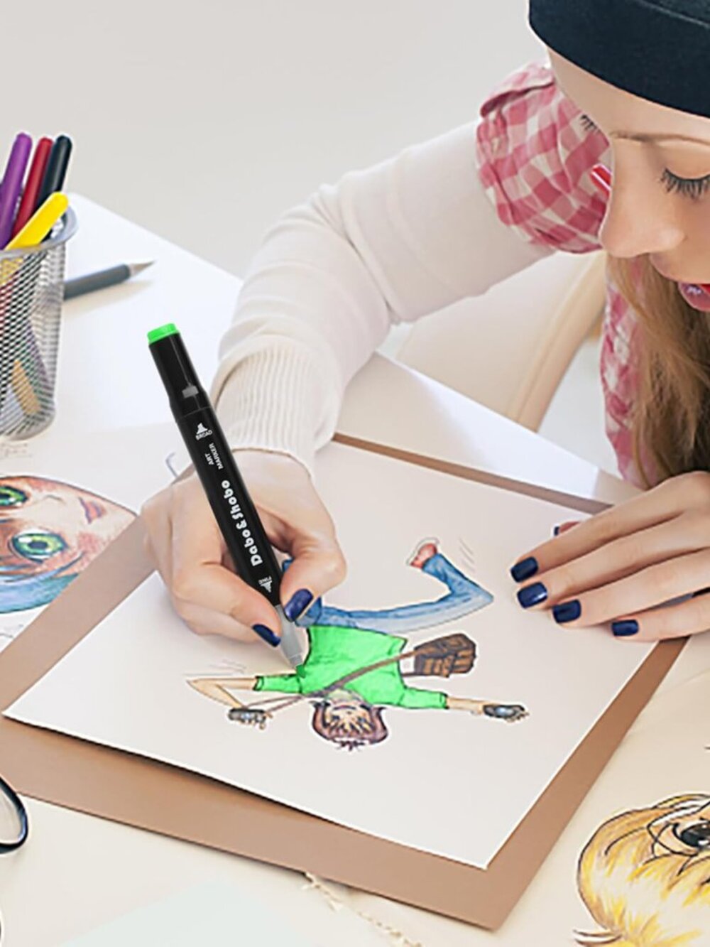 24 Colors Drawing Markers, Dual Tip Art Markers, Coloring Marker For Adult Sketc - Picture 8 of 8